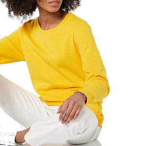 Sweat-shirt ample en polyester de qualité supérieure, style uni, nouvelle collection 2026, vente en gros, épaules tombantes, col rond, pour femmes - Product Image 2