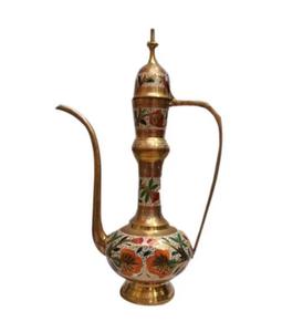 Cafetière arabe Aftaba en laiton fabriquée à la main la plus vendue magnifiquement en relief de l'Inde Design attrayant en métal - Product Image 5