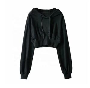 Sudaderas con capucha ecológicas, sudadera de Invierno para mujer, estilo de calle, sudaderas con capucha recortadas de manga larga, sudaderas con capucha cortas - Product Image 6