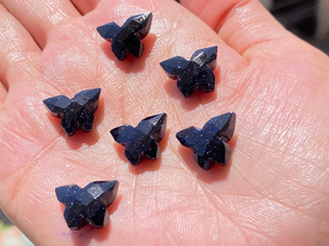 Papillon en grès bleu sculpture perles de guérison de pierres précieuses pour la fabrication de bijoux cadeau de pierres précieuses en vrac pour elle - Product Image 2