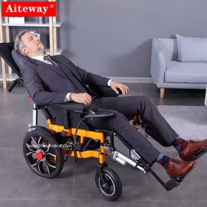 Silla eléctrica plegable portátil, batería duradera, Marco naranja, silla de ruedas, silla de ruedas eléctrica, se coloca en el maletero para viajar, se puede llevar a cabo en el momento de la carga, se puede llevar a la cama, se puede usar en el maletero, se puede viajar, se puede conectar a la silla de ruedas. - Product Image 4