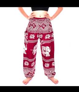 Nefes hayvan desen ile Harem hippi pantolon <span class=keywords><strong>Boho</strong></span> rahat yaz giyim orta bel elastik Closur Ruffles ile dekore - Product Image 2