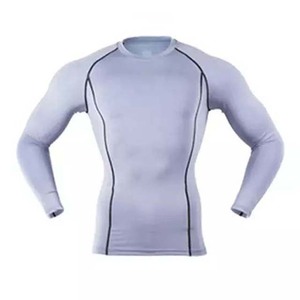 Vente en gros de rashguards unisexes personnalisés à manches longues, à séchage rapide, compressifs, 100% coton polyester, vêtements de sport d'été OEM/ODM - Product Image 1