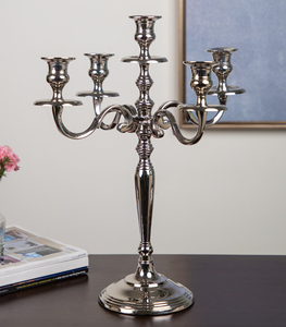Wholesale 5-Arm Luxurious Silver Metal Candelabra Handicraft <b>Candle</b> Holders for Home & <b>Wedding</b> Decorations - Product Image 4
