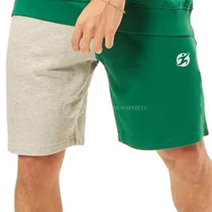 Conjunto de Pantalones Cortos con Capucha para Invierno, Ropa de Viaje Cómoda, Parches Personalizados, Color en Contraste, Conjunto de Pantalones Cortos con Capucha 100% Algodón para Hombre - Product Image 2