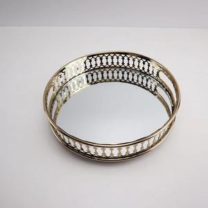 Gran oferta, lujo, excelente restaurante de Metal, bandeja decorativa con espejo, Bandejas para servir decentes, última llegada - Product Image 2