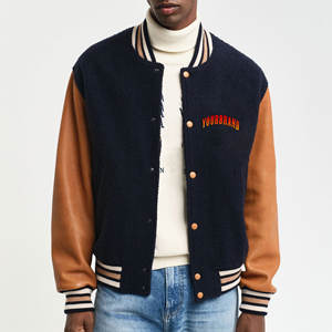 Premium Letterman Baseball hommes vestes école collège Bomber Varsity veste pour hommes en cuir véritable manches homme vestes - Product Image 1