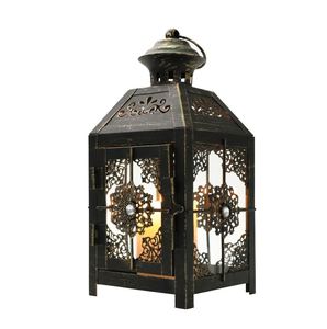 Farol Decorativo de Metal para Mesa, Negro, Navideño, Hecho a Mano, de Alta Calidad, al por Mayor, para Uso en el Hogar, Hotel u Oficina, Hecho en India - Product Image 1