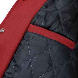 เสื้อแจ็คเก็ตทีมเบสบอลสำหรับผู้ชายแขนหนังปักด้วยเม็ดกำมะหยี่โลโก้ตามสั่ง2025 - Product Image 4