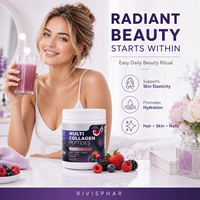 Poudre de peptides de collagène multi-fruits rouges OEM 281g – Complément beauté pour adultes pour cheveux, peau, ongles et éclat cutané
