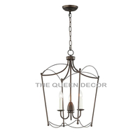 Ferme Vintage suspension lampe en métal rouillé abat-jour industriel cristal hôtel couloir salle à manger suspension rustique Vintage