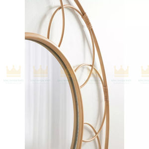 Espejo de pared de ratán redondo de transición espejo de pared decorativo montado en la pared para decoración del hogar - Product Image 2