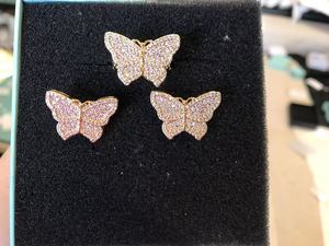 Collar <span class=keywords><strong>de</strong></span> Moda Personalizado con Cadena <span class=keywords><strong>de</strong></span> Eslabones Tipo Nugget <span class=keywords><strong>de</strong></span> Acero Inoxidable, Dije <span class=keywords><strong>de</strong></span> Corazón con Circonita Cúbica y Mariposa - Product Image 2