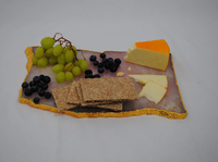 Plateau en Quartz Rose avec garniture dorée, vente en gros plateau en Quartz Rose naturel plateau en Quartz Rose plateau à fromage de alif crystal