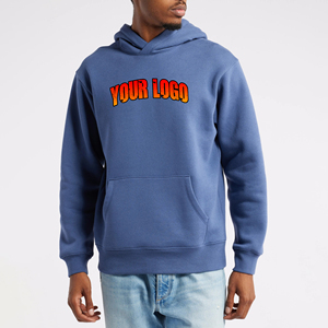 เสื้อมีฮู้ดผ้าคอตตอน100% สำหรับผู้ชายเสื้อสวมหัวเปิดไหล่ปล่อยว่างงานปักโลโก้ตามสั่งสำหรับฤดูหนาว - Product Image 1