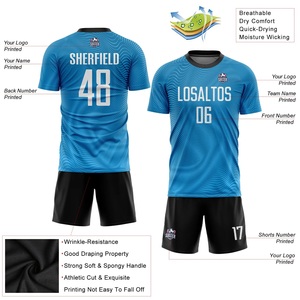 Ensemble de maillots de football haut de gamme pour hommes, uniformes de maillots de football en polyester respirant personnalisés, équipement d'entraînement complet - Product Image 2