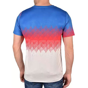 T-shirt décontracté pour homme 100 % polyester, vente en gros, impression de logo personnalisé, sublimation, motif tricoté, respirant, séchage rapide - Product Image 2