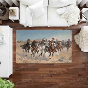Alfombras de Animales, Alfombra de Felpa Suave No Tejida con Diseño de Caballos de Juguete de The Fourth Troopers - Product Image 2
