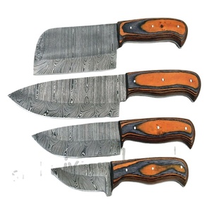 04ชิ้นทำด้วยมือดามัสกัสชุดมีดเชฟครัวที่ทันสมัยพร้อมชุดเครื่องหนัง (Smk1927) - Product Image 1