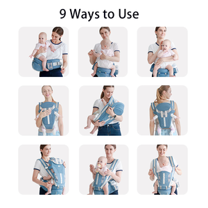 9-in-1 Ergonomic Baby <strong>Carrier</strong> Newborn to <strong>Toddler</strong> Foldable Portable Hip Seat <strong>Backpack</strong> Breathable Mesh Outdoor Hiking 20kg Load - Product Image 2