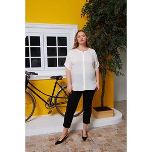 Chemise écru grande taille avec détail sur les manches, voile de viscose - Product Image 5