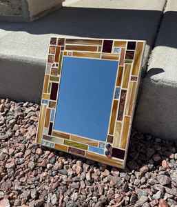 Miroir mosaïque argent, miroir mosaïque rond - Product Image 4