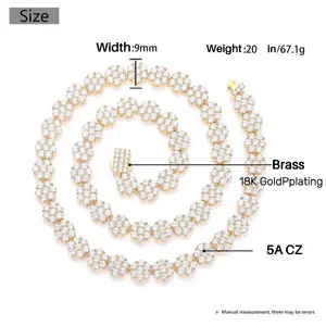 Elegante Cadena de Eslabones Gruesos de 22 mm, Marca de Lujo, Oro de 14k y 18k, Cadena Cubana Plana y Redonda para Hombre, Estilo Hiphop Miami, Collar y Pulsera - Product Image 2