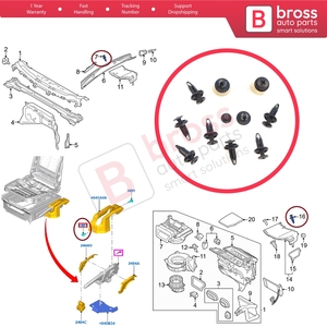 BCF5078 10 Piezas de Clips de Fijación Tipo Push para Focus, Mondeo, Transit, Ka Connect, Custom W703243-S300 1060989 - Product Image 5