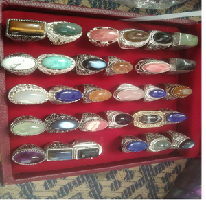 Bague en pierre précieuse de grande taille en argent sterling et également disponible en laiton fabriqué en taille 10 idéal pour les bijoux de mode. - Product Image 3