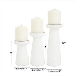 Bougeoir en bois au design unique avec fini blanc Parfait pour les fêtes de mariage et la décoration de Noël Accent d'éclairage élégant - Product Image 5