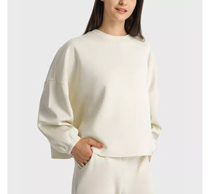 Sweat à capuche oversize en polaire pour femme, pull d'hiver décontracté, streetwear, 100% coton doublé, écologique, imperméable à l'avant - Product Image 3