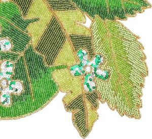 Decoración navideña y diseño de hojas con cuentas, Mantel Individual para mesa de comedor, tapete elegante, corredores decorativos hechos a mano para boda - Product Image 6