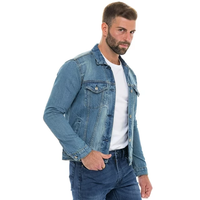 Nouveauté, veste en jean pour homme, taille plus, design personnalisé OEM, saison hivernale, bouton de fermeture, respirante, coton lavé, écologique
