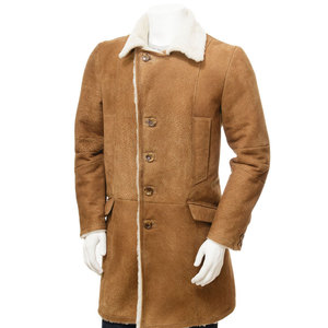 Men's High Street Style Casual Slim Long Sleeve Genuine Leather Cowhide Jacket <b>Funnel</b> Neck Collar Zipper Waterproof Breathable - Product Image 3