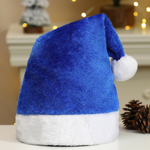 Chapeau de Noël en peluche rouge vert rose bleu noir gris violet chapeau de Noël personnalisé avec logo personnalisé - Product Image 6