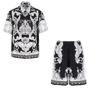 Ensemble Streetwear d'été personnalisé pour hommes Nouveau haut et short surdimensionnés à la mode Style décontracté en tricot de coton respirant - Product Image 1