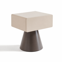 Table de chevet moderne en MDF de qualité E0, base conique, design minimaliste, écologique et durable pour le mobilier de salon
