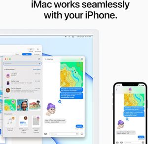 Tout nouveau iMac 2021 de marque A+Ppl avec puce Apple M1 avec processeur 8 cœurs, écran 24 pouces, 8 Go de RAM, stockage SSD 256 Go, bleu - Product Image 4