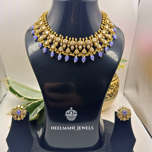 Luxury Purple Gem <b>Necklace</b> Set with Zircon and <b>Ruby</b> Gold Plated Copper for Wedding and Gifts for Ladies - Product Image 1