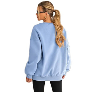 Women's Oversized 100% Cotton Eco-Friendly Quick Dry Solid Sweatshirt High Quality Regular Length Breathable Winter Neck Custom - Product Image 2