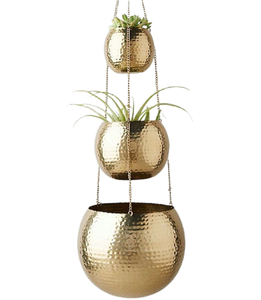 Juego de Macetas Colgantes de Metal Verde Rústico, Clásicas, Grandes, Medianas y Pequeñas, Artículos para el Hogar y Jardín, Decoración Moderna para Jardín - Product Image 3