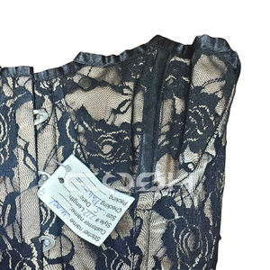 Corsé de malla negra con satén y varillas de acero, estilo overbust, proveedor de moda de Pakistán (OEM/ODM) - Product Image 4