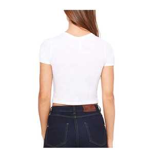 Top corto para mujer, camisetas cortas de gran tamaño para mujer, camisetas cortas de diseño personalizado al por mayor, camisetas cortas de media manga con hombros caídos para mujer, Tops cortos - Product Image 3