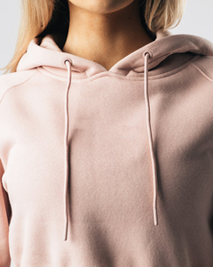 Sweat à capuche court à manches longues personnalisé en gros pour femmes, respirant, anti-boulochage, en toile, avec logo sur le devant, décontracté, automne-hiver - Product Image 4