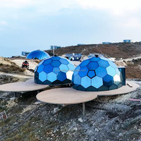 Dôme géodésique en verre d'aluminium de luxe pour l'extérieur, 8m, 15m, 20m, tente de maison en forme de boule, véranda en verre, serre, capsule spatiale, maison de camping