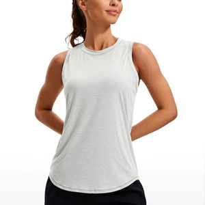 Camiseta sin mangas de entrenamiento de secado rápido para mujer, ropa de gimnasio de algodón transpirable, tejido de punto - Product Image 1