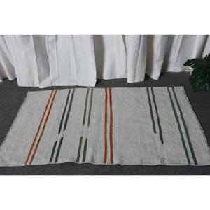 Tapis en laine blanc moderne de 2x3, 7 pieds, fait à la main, avec patchwork en rectangle turc pour décoration de salon, en latex, pour chambre à coucher et couloir - Product Image 2