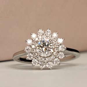 Anillo de diamante de corte redondo de alta calidad de oro de 14K, anillo de compromiso de boda CVD para unisex con certificado IGI, anillos finos - Product Image 6