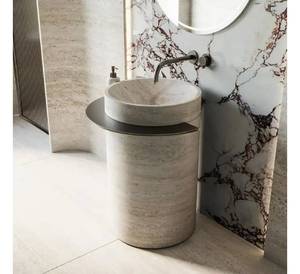 Dernier design moderne 2025, revêtement de sol en marbre travertin, durable, écologique, imperméable, découpé sur mesure, 1 an, hôtels, villas - Product Image 1