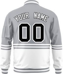 เสื้อแจ็คเก็ตวิทยาลัยมีซิปด้านหน้าออกแบบโลโก้ตามสั่ง - Product Image 2